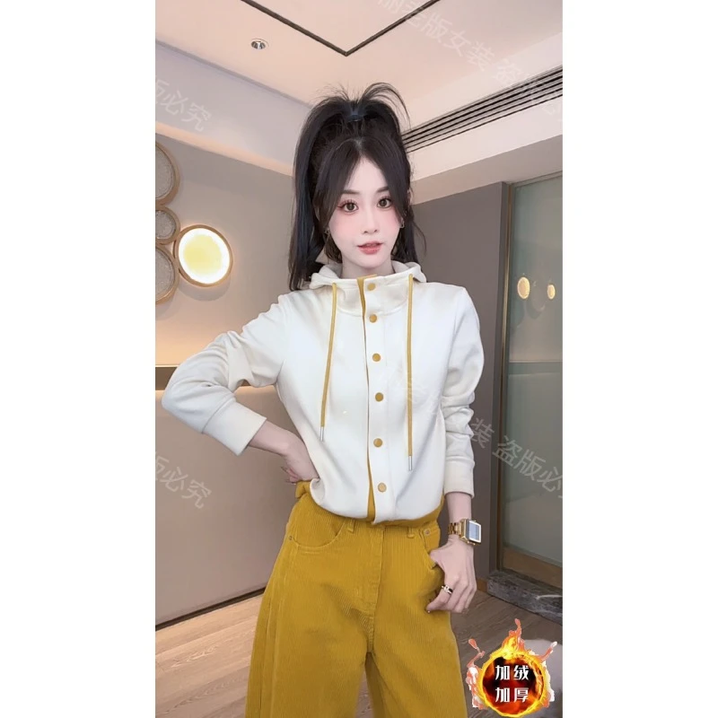 TW【柠檬季风上衣】单件显瘦气质长袖时尚宽松设计感拼接上衣