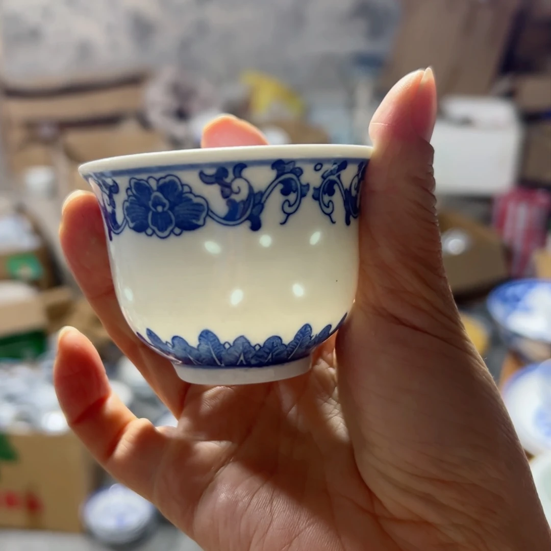 碗80毫升玲珑牡丹小茶杯