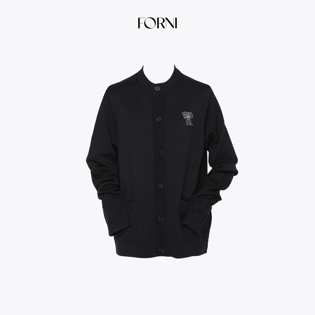 FORNI 咩咩衫 美利奴羊毛蝴蝶结刺绣针织开衫