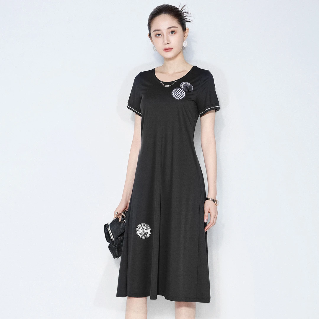 【粉丝专属】基础款时尚通勤舒适百搭气质减龄女连衣裙子VHS976DRH0