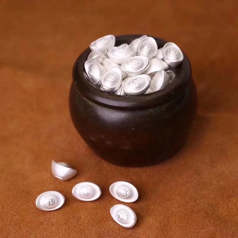 足银银制品 中国银都实心足银999小元宝可煮水放水缸鱼缸净化水质