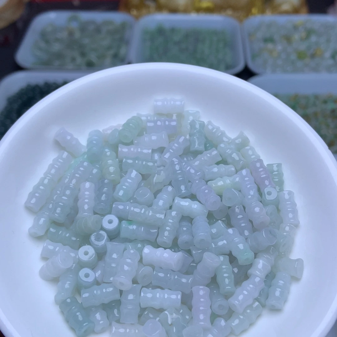 未镶嵌手链翡翠卡5乘8冰竹节50个