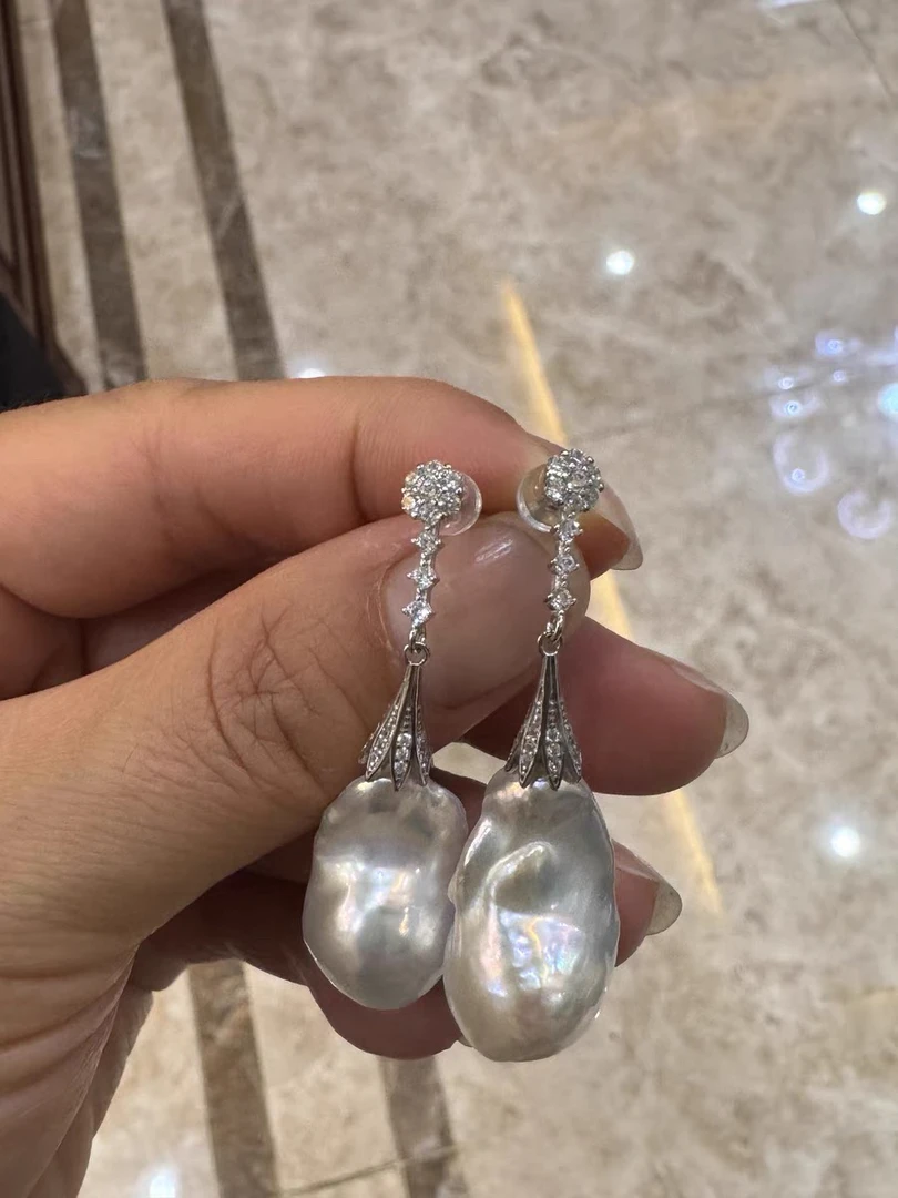 925银耳饰 【高端系列】巴洛克炫彩光重工高定奢华小众设计师