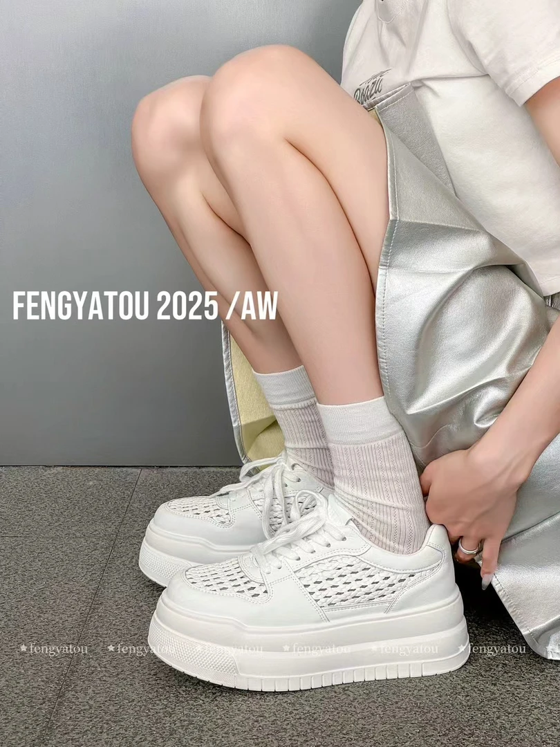 1015夏季新款松糕厚底小白鞋6cm小个子增高透气百搭休闲运动板F1