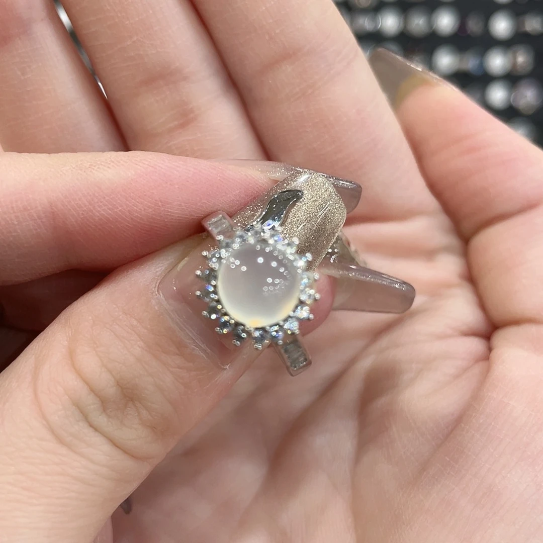 蛇纹石玉银S925镶嵌戒指香***猪