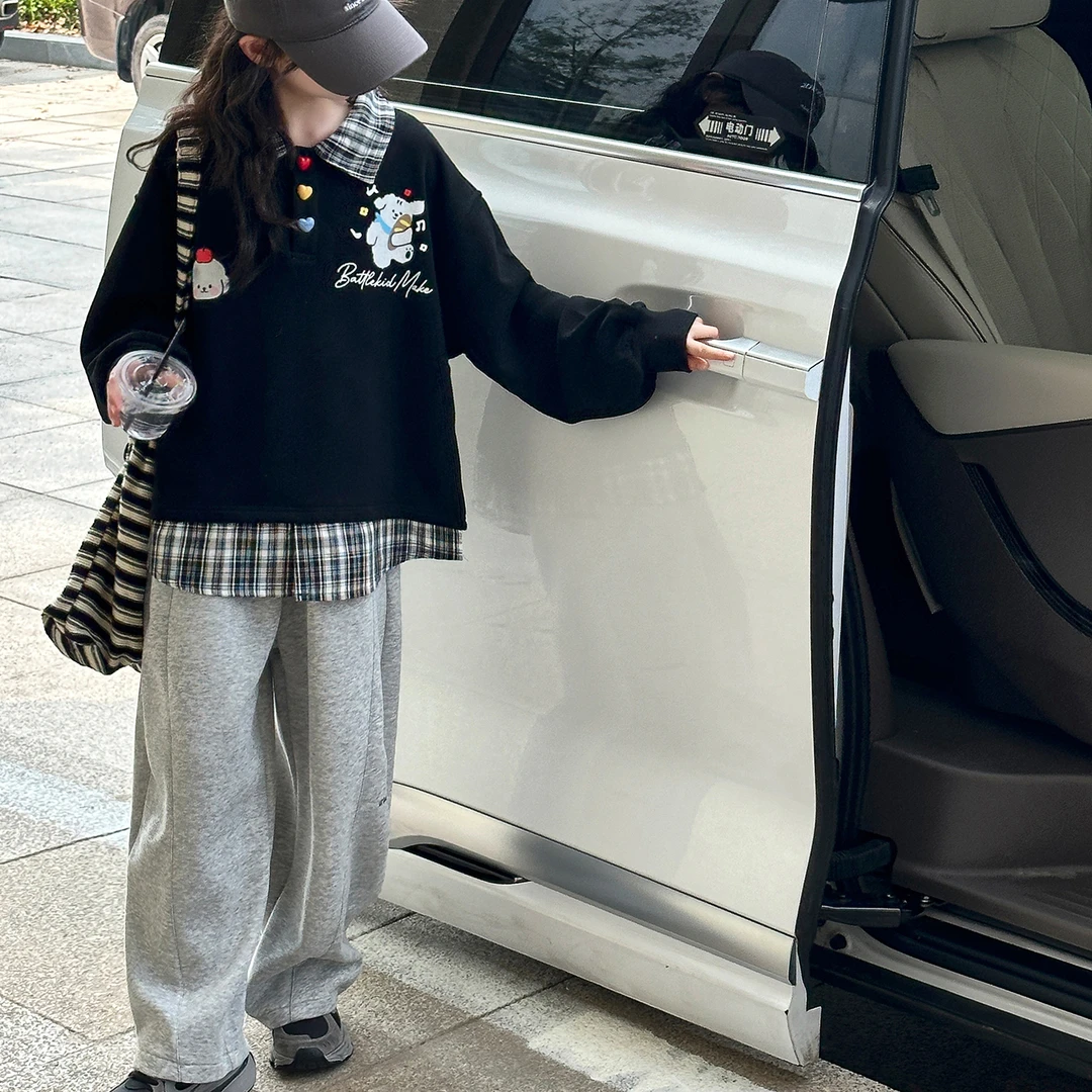 中大童女童秋季套装6-12岁潮款儿童卫衣时尚休闲两件套春秋款韩版