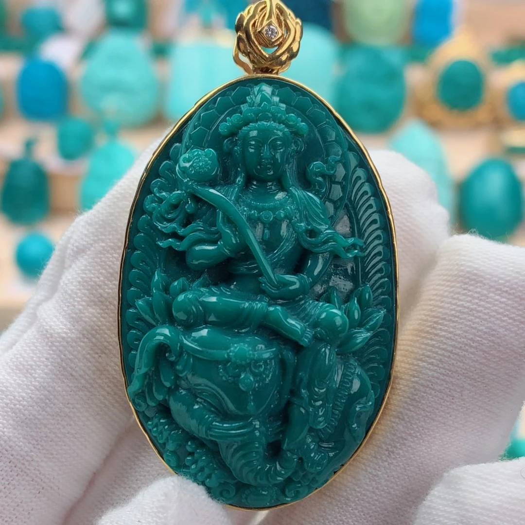 18K金镶嵌绿松石配饰