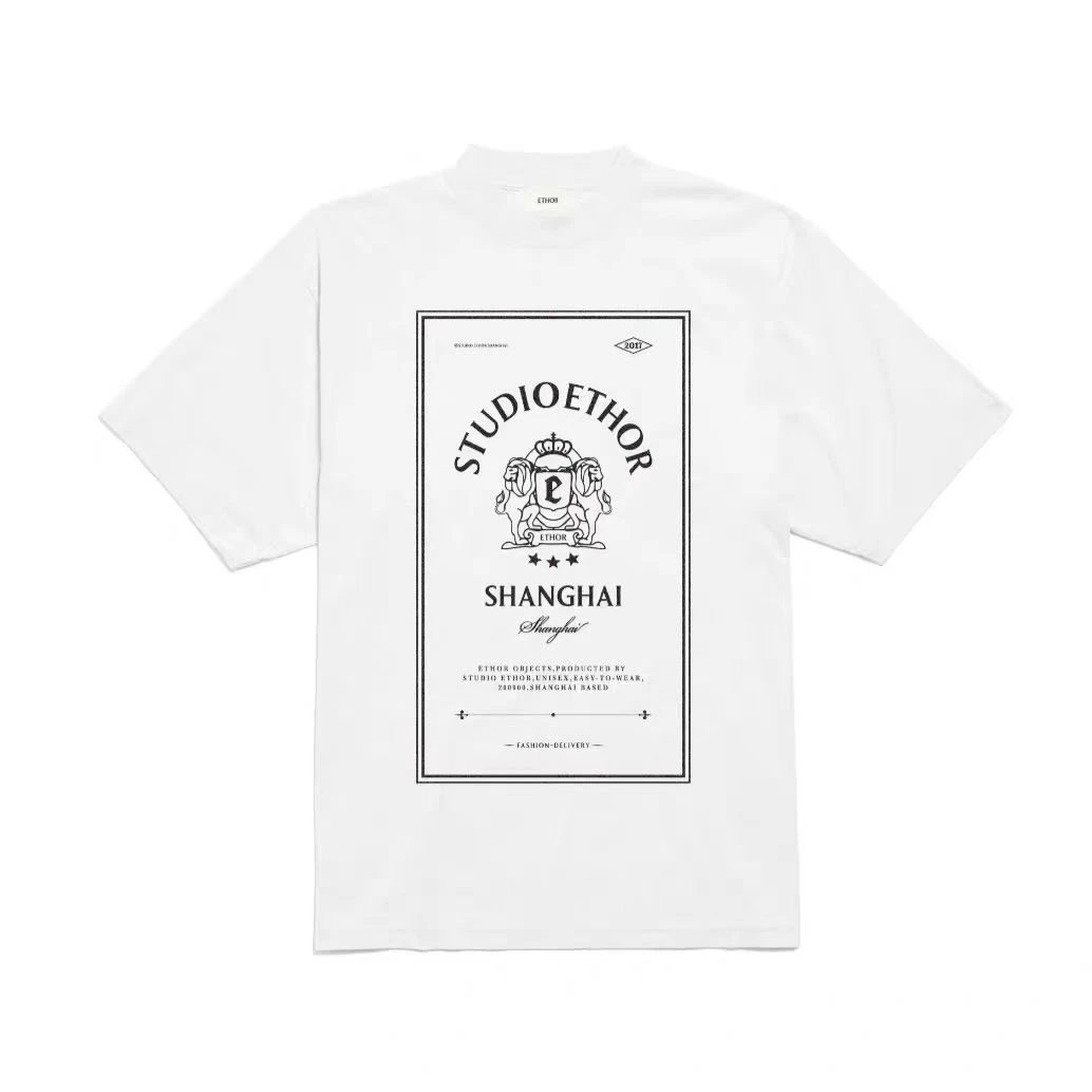 ETHOR  设计师品牌  25AW25秋冬新款LOGO贴布绣T恤  短袖