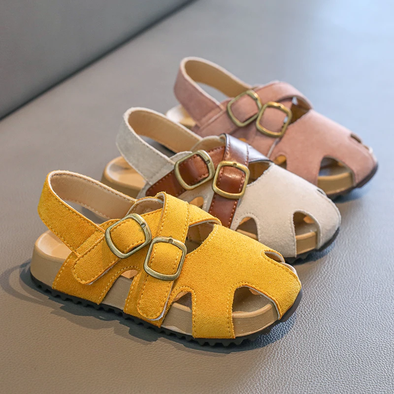 【浅夏】女童复古镂空勃肯凉鞋2025夏季新款女宝宝防滑魔术贴沙滩鞋