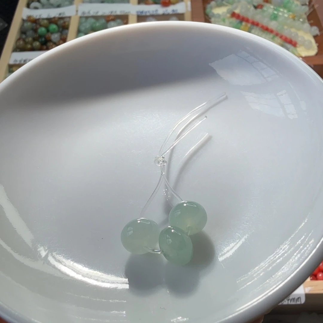 翡翠散珠翡翠首饰直径8.8mm/3颗