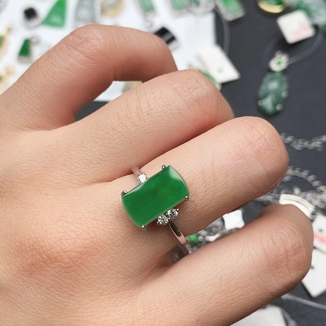 翡翠银S925镶嵌戒指