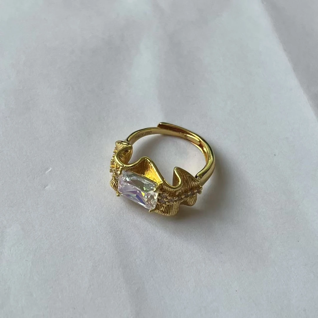 【清梧云初】 经典百搭设计白色戒指W1003