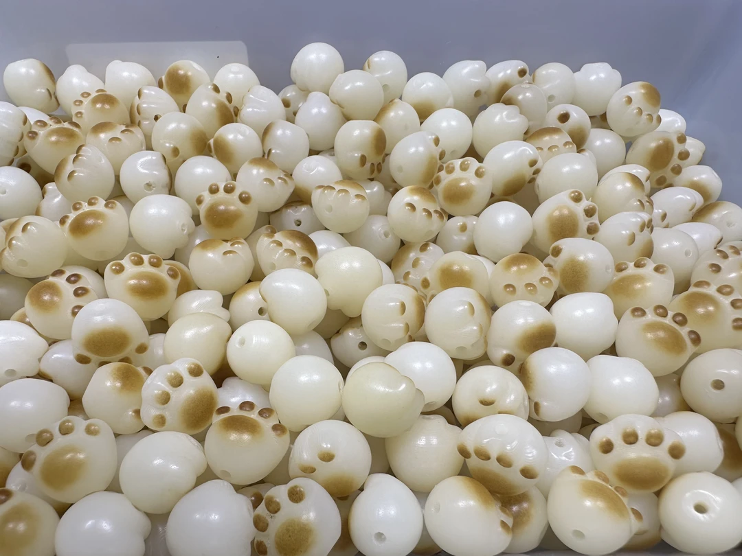 菩提根雕刻炭烧小猫爪散珠卡13mm