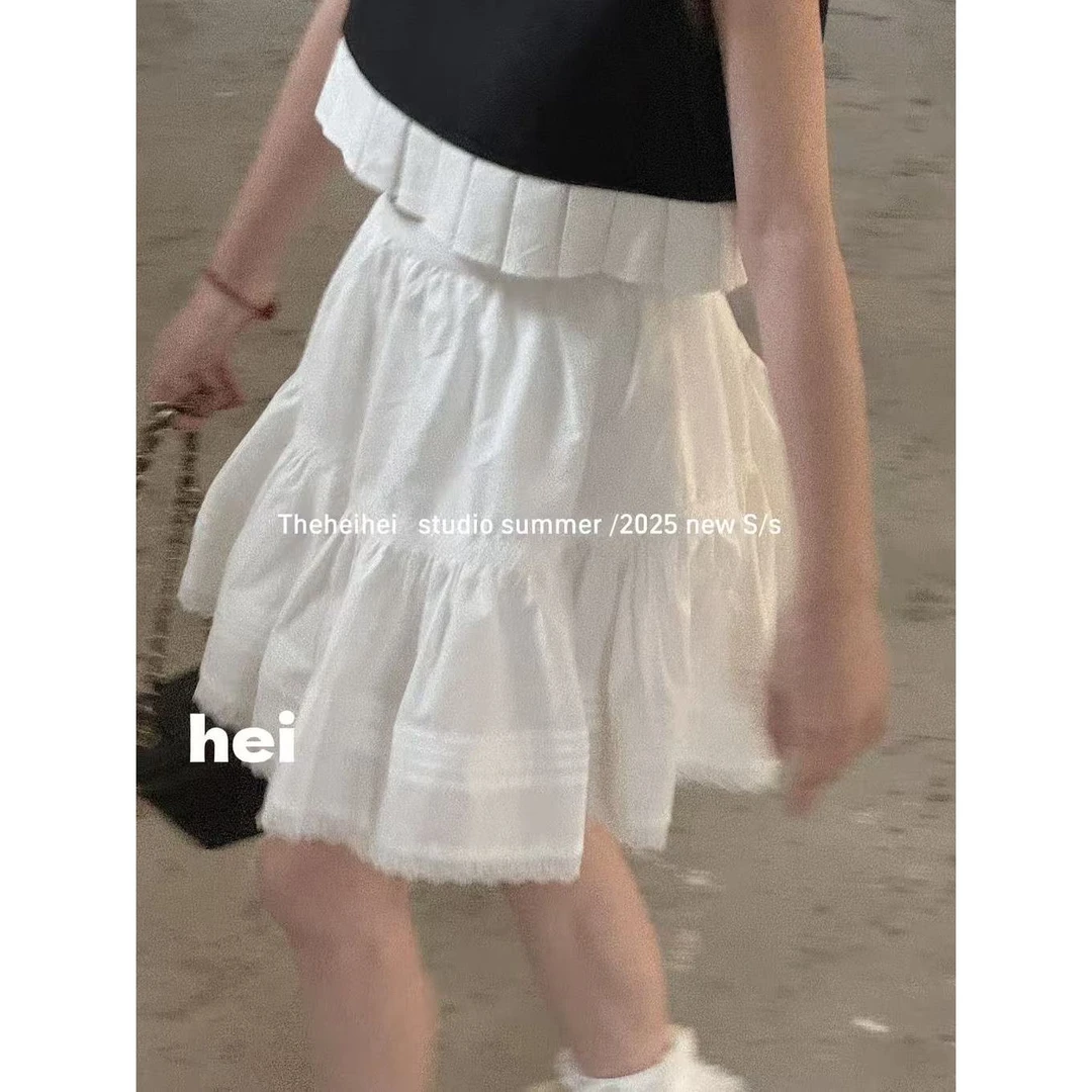 【设计师品牌】莱赛尔天丝半裙法式甜美蛋糕裙中大童亲子装 3083
