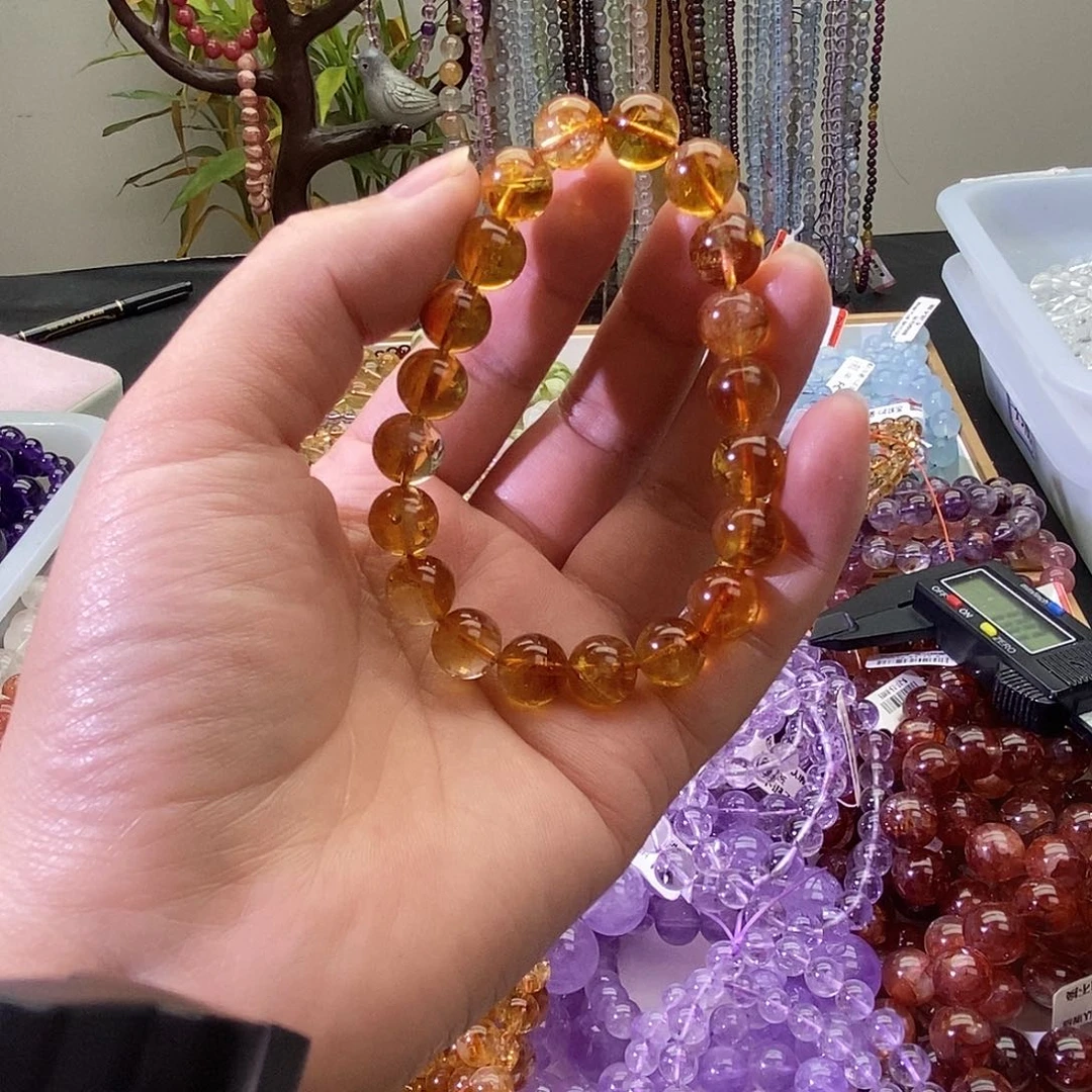 水晶手链未镶嵌黄水晶9+