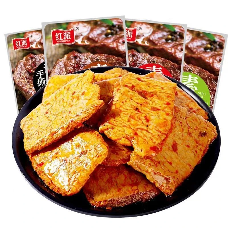 红派手撕素牛排大包黑鸭味素肉豆干辣条零食网红休闲食品