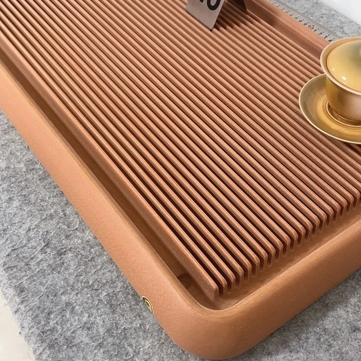 【闪购商品】丁**少电木茶盘橙金龙纹60/40/5