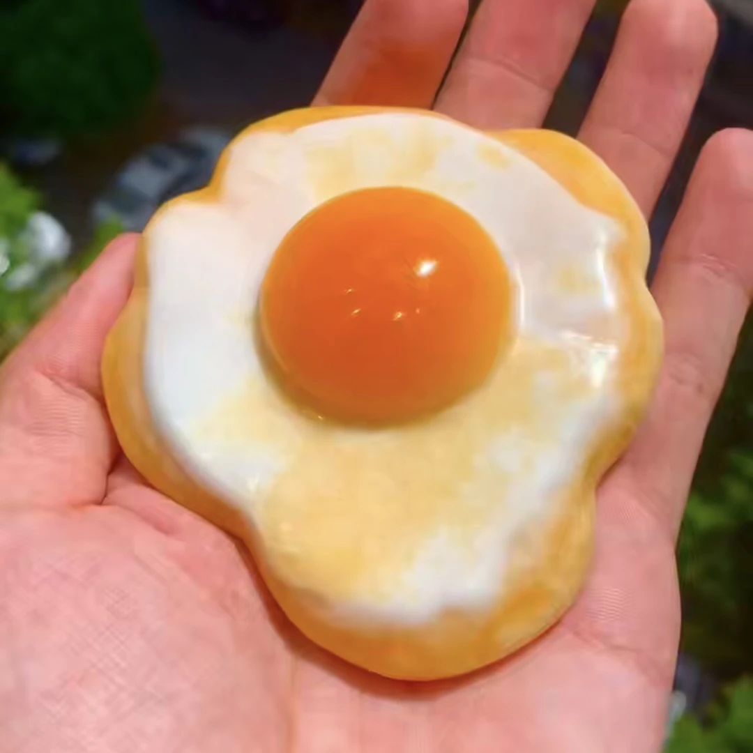 寿山石寿山田黄石文玩荷包蛋手把件把玩件奇石头写实荷包蛋小摆件