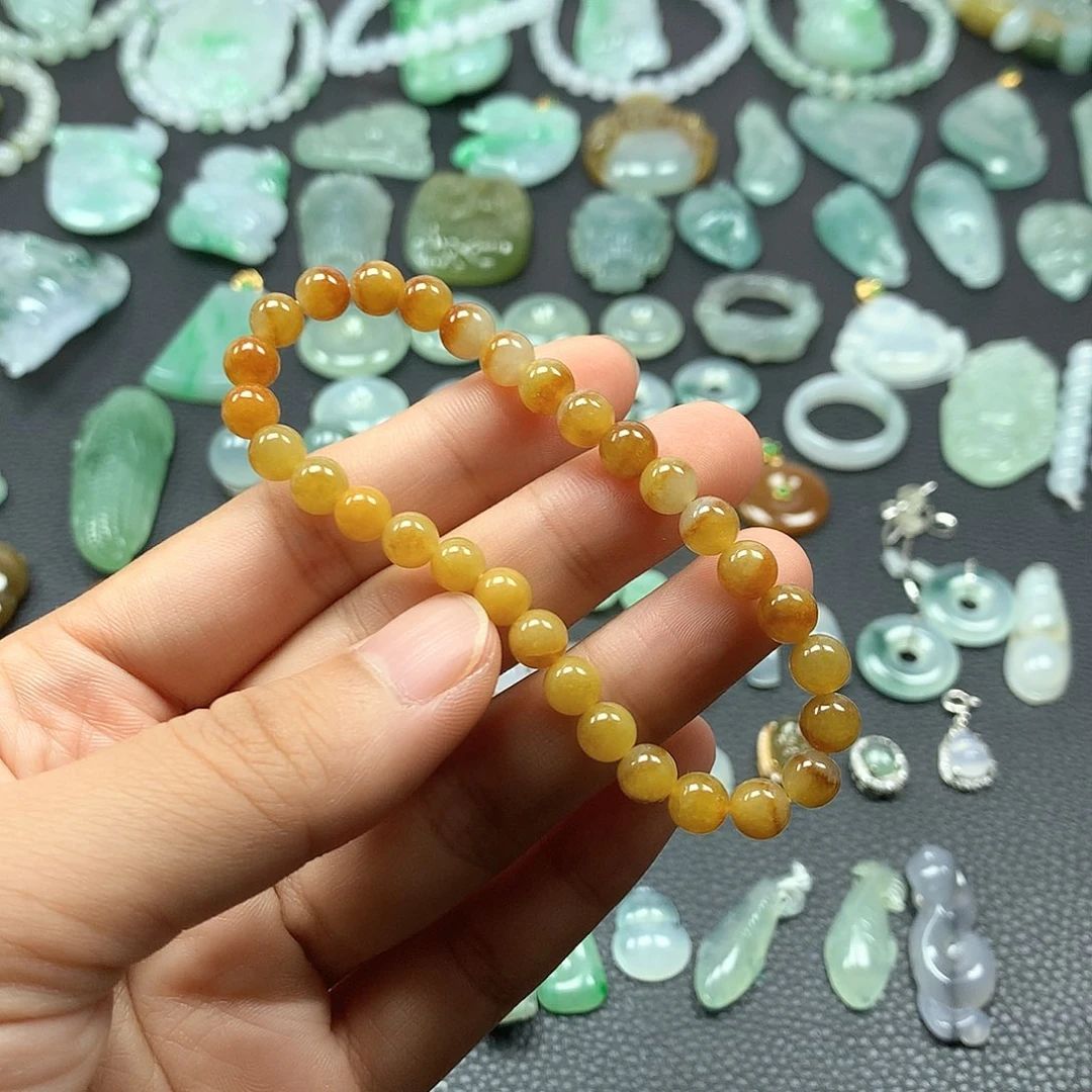 翡翠未镶嵌颈饰手串