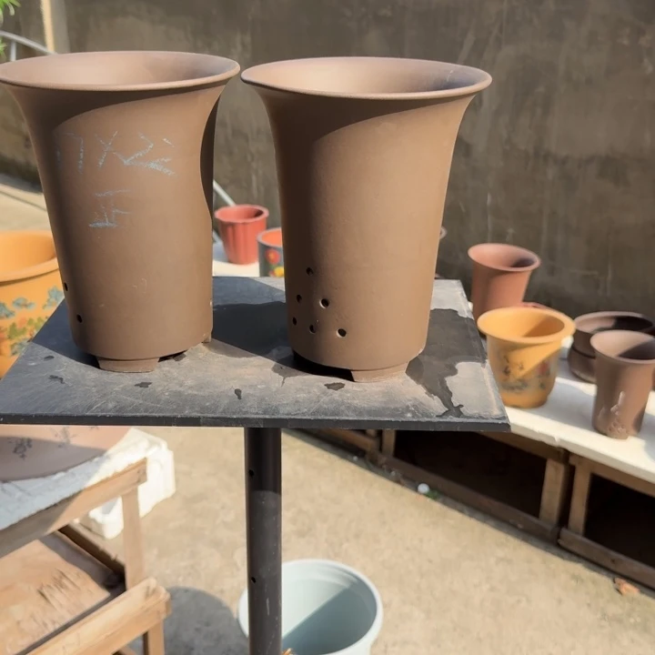 高度22口径17俩只紫砂花盆