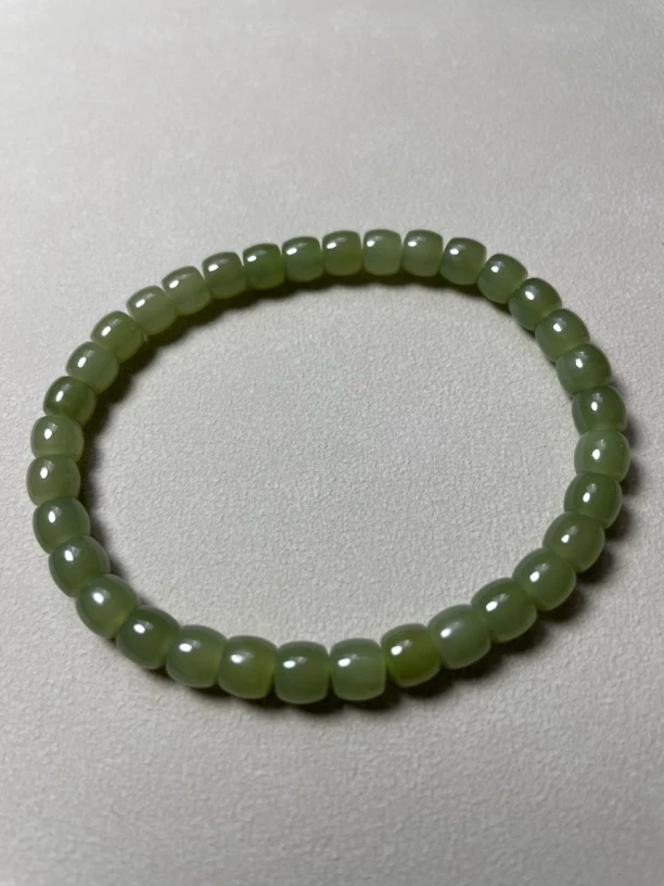 品尚和田玉手链5*6桶珠