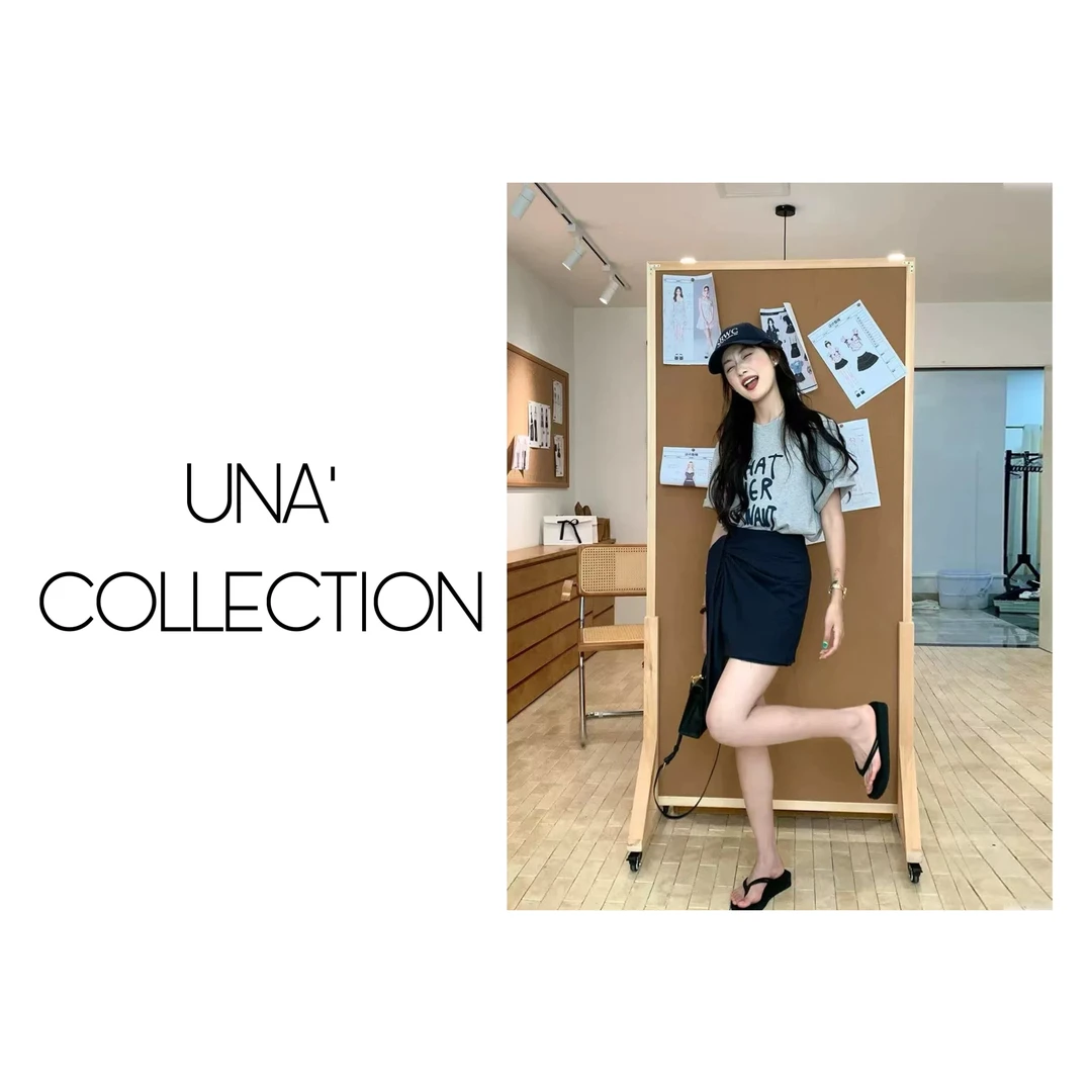 【吉满】LA盛夏/字母宽松短袖T恤+不规则短裙套装JM2709