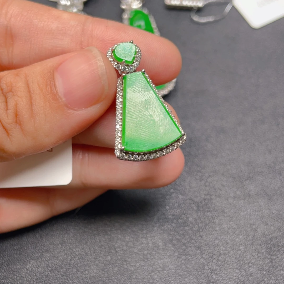 翡翠银S925镶嵌吊坠(不含链)