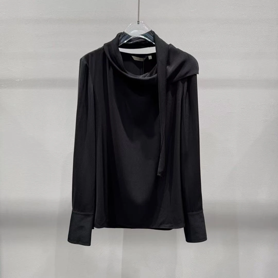 2025新款时尚气质飘带衬衫衬衣5021