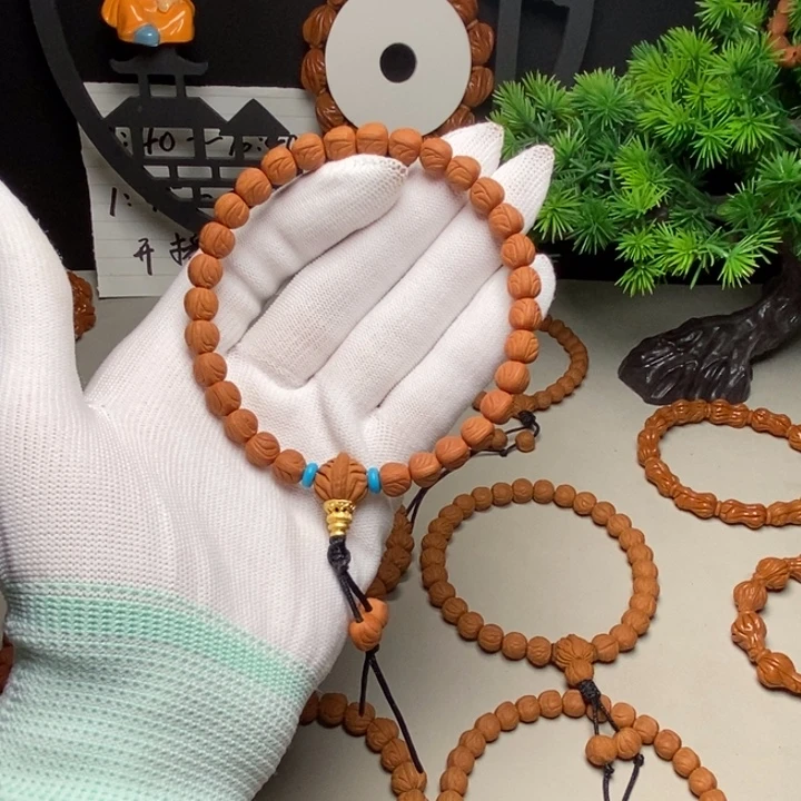 桃核手串玉龙脊手持