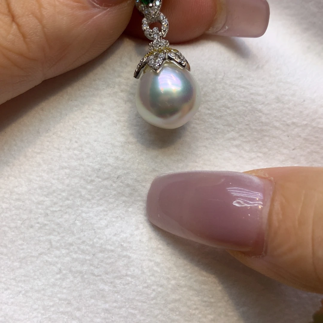 颈饰银S925镶嵌海水珍珠