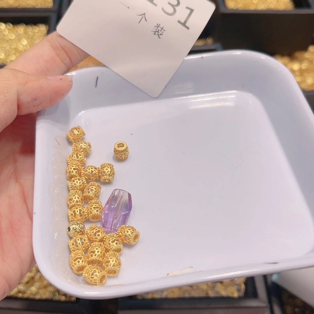 水晶珠宝半成品银S925镀金镶嵌131