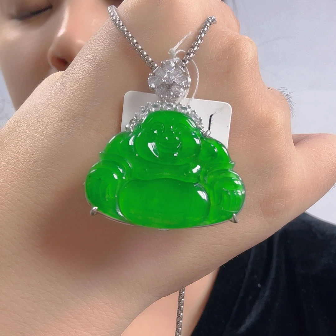 翡翠银S925镶嵌吊坠(不含链)