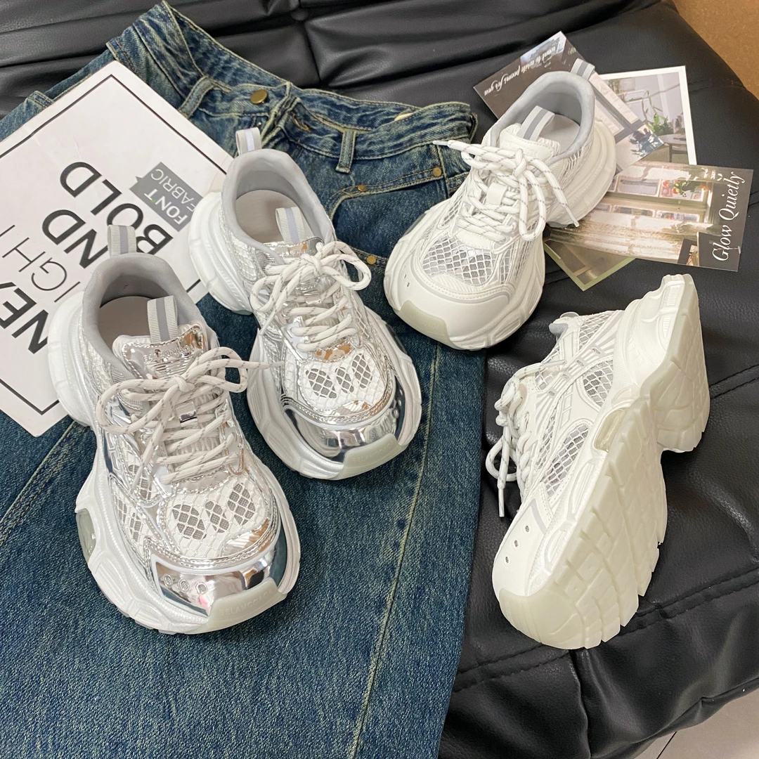 现货贾不假老爹鞋女款2025新款夏季小个子轻便厚底舒适透气休闲鞋