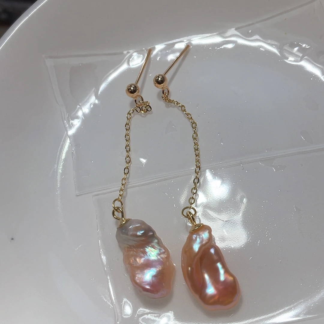 银S925镶嵌淡水珍珠耳饰