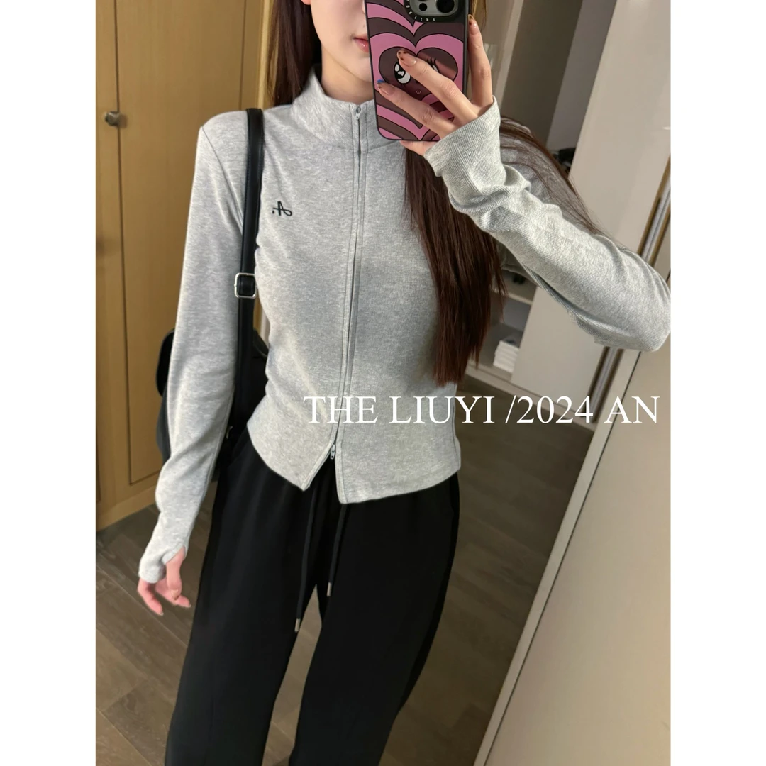 【LIUYI】轻氧外套~秋季拉链显瘦卫衣48067