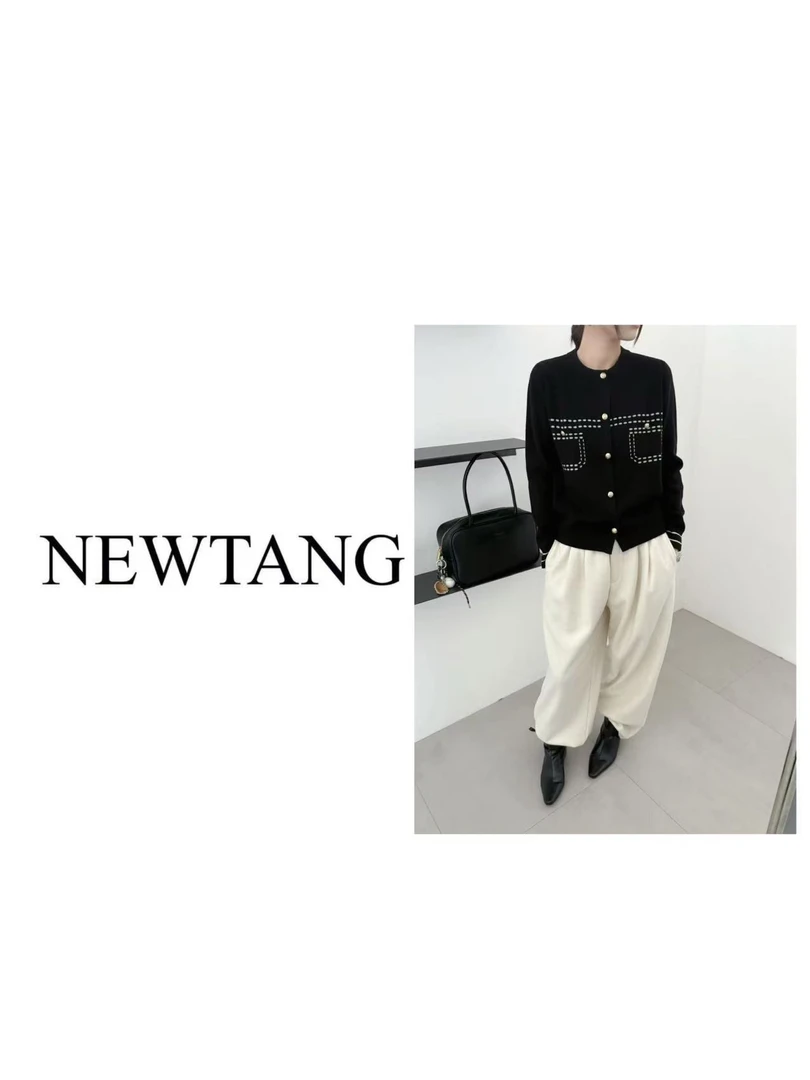 【香奶奶】128韩系针织衫外套女秋冬新款圆领长袖上衣