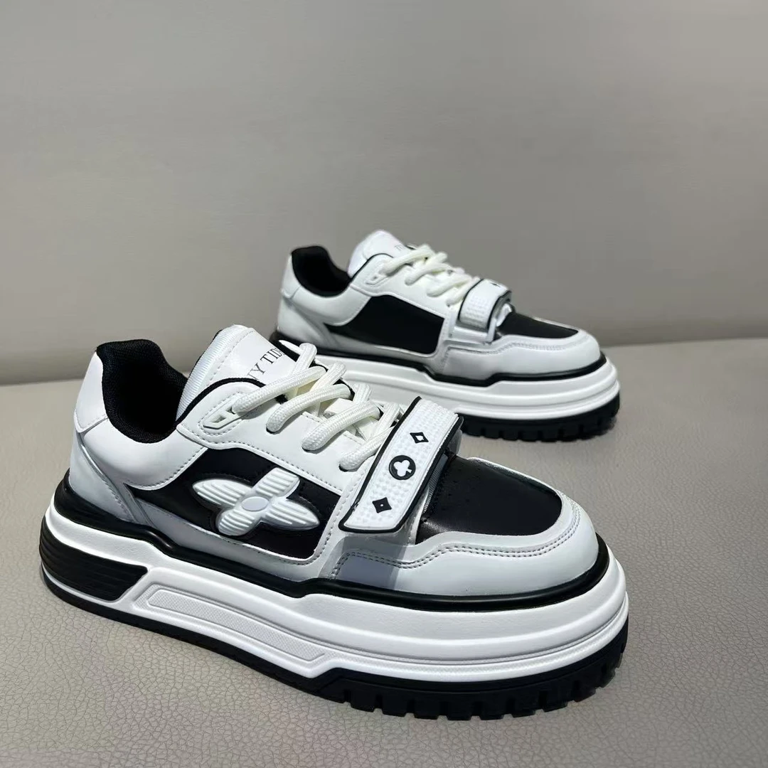 2025男士秋季新款时尚百搭厚底低帮板鞋韩版增高休闲鞋潮鞋潮流