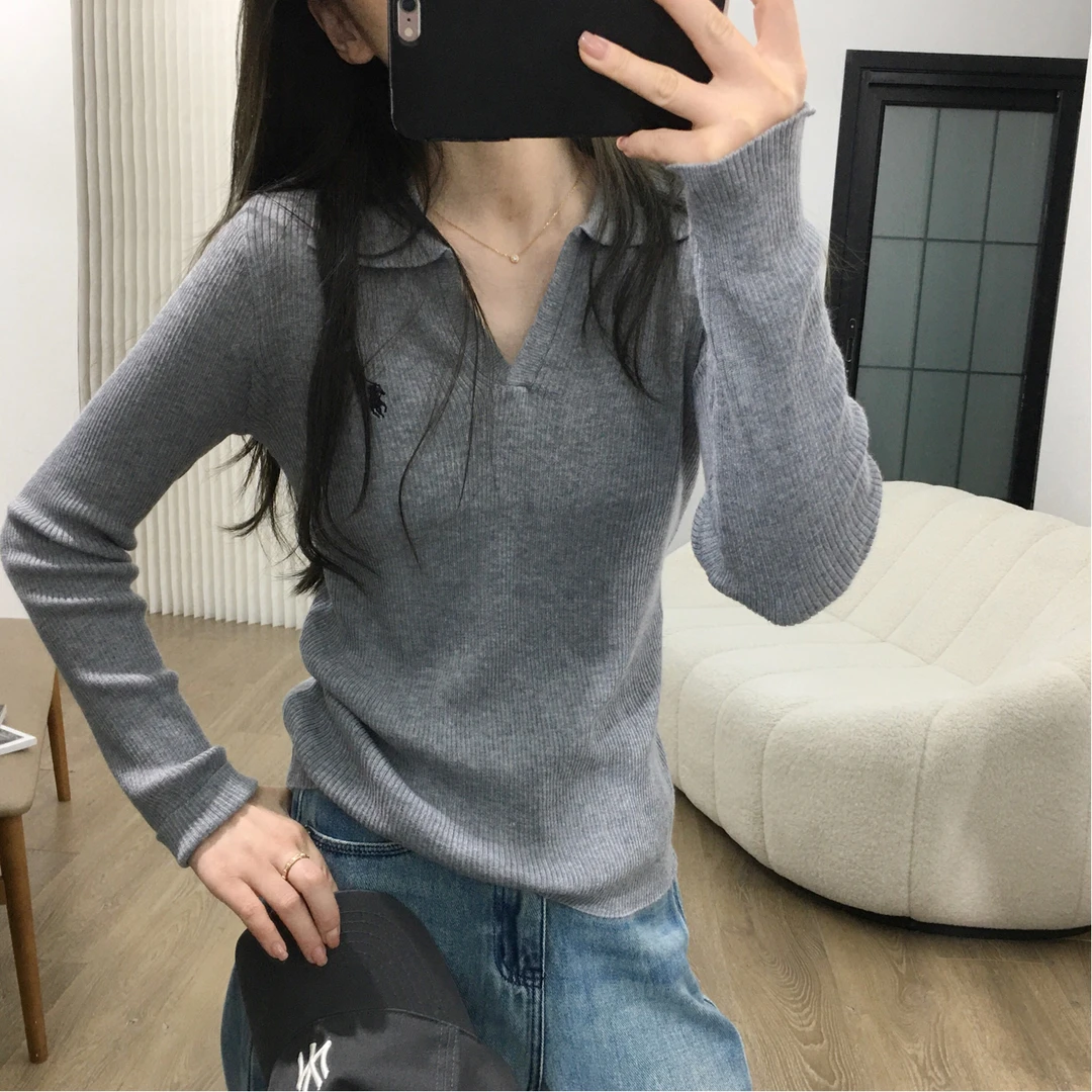 针织长袖秋季刺绣常规袖毛针织衫秋冬长袖打底针织女装新款上衣