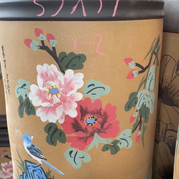 紫砂茶叶罐带底座