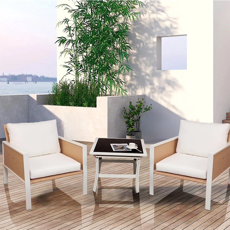 藤编户外民宿家具庭院花园客厅沙发三件套阳台家用简易茶几