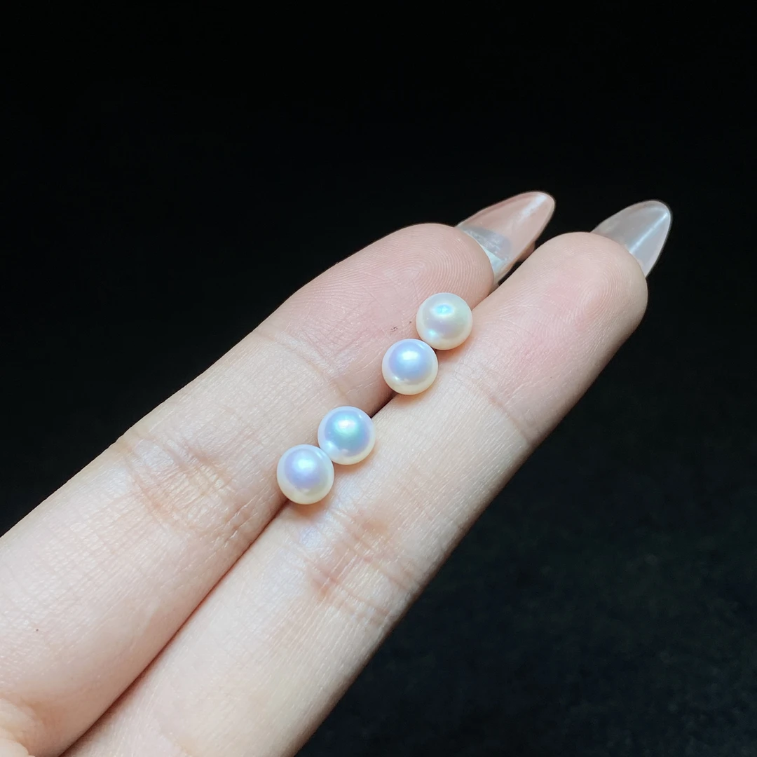 【小北珠宝】S925银淡水珍珠耳钉约5mm【多样性发一件】26-WJ01X81