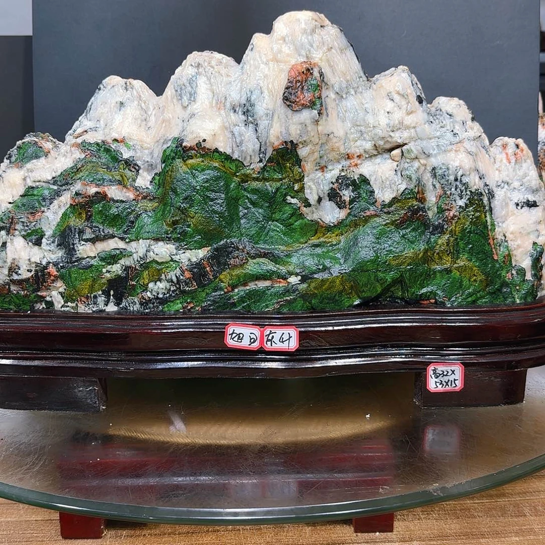 七彩石石头摆件青海石