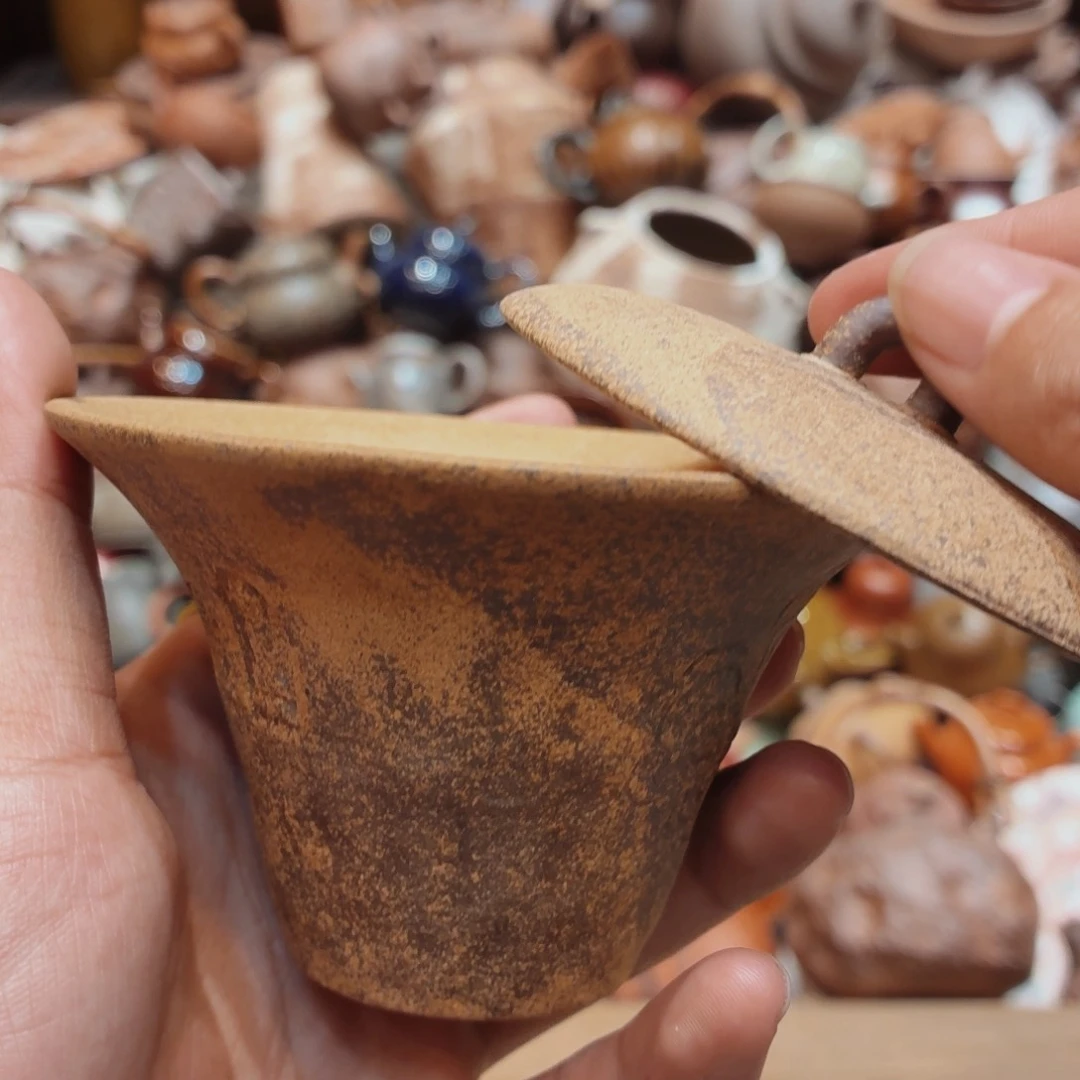 柴烧老岩泥手工茶壶器皿