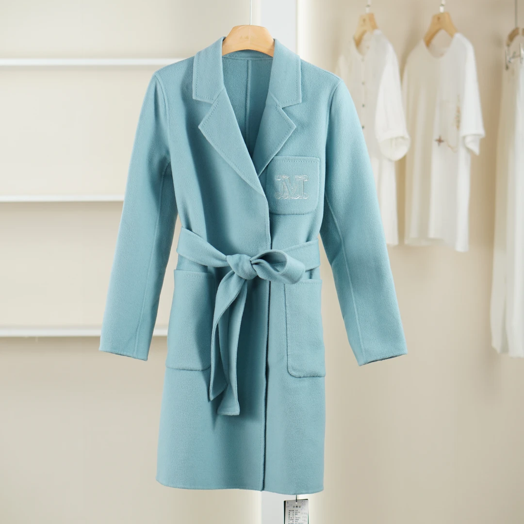 麦迪尚品 【曼DS】3100713 秋季简约长款呢大衣品牌女装