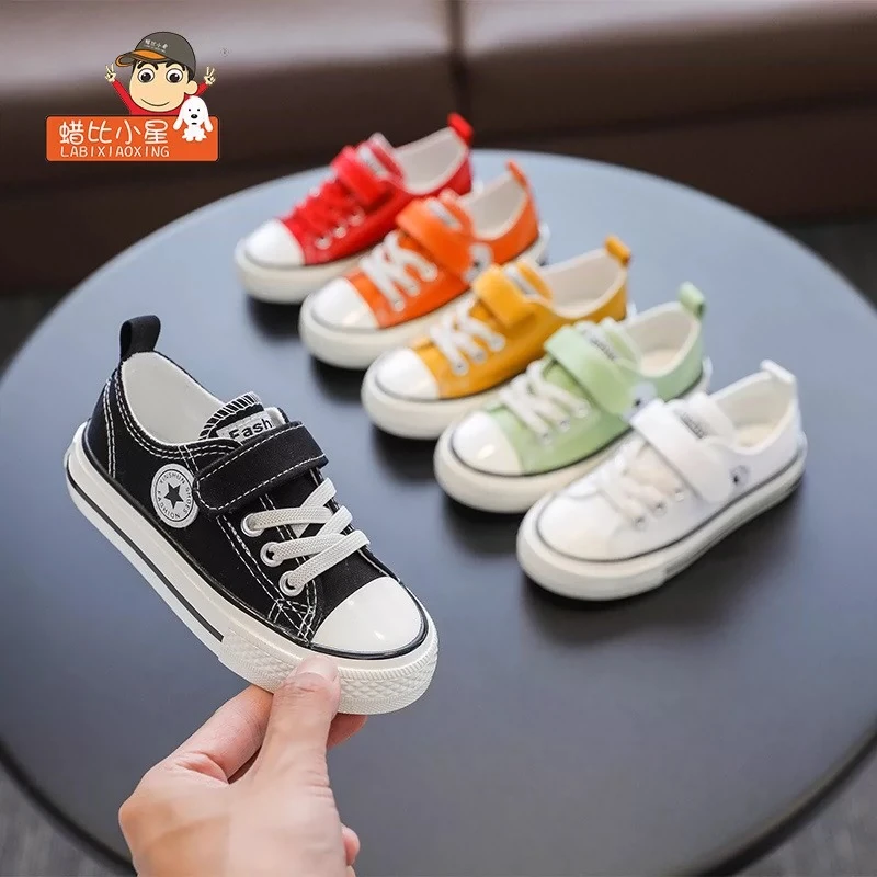 【1679】儿童帆布鞋透气魔术贴男女童百搭款春夏秋韩版潮