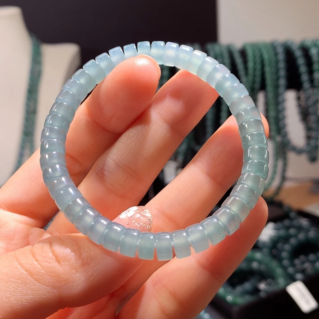 翡翠未镶嵌手链天然a货翡翠手串7