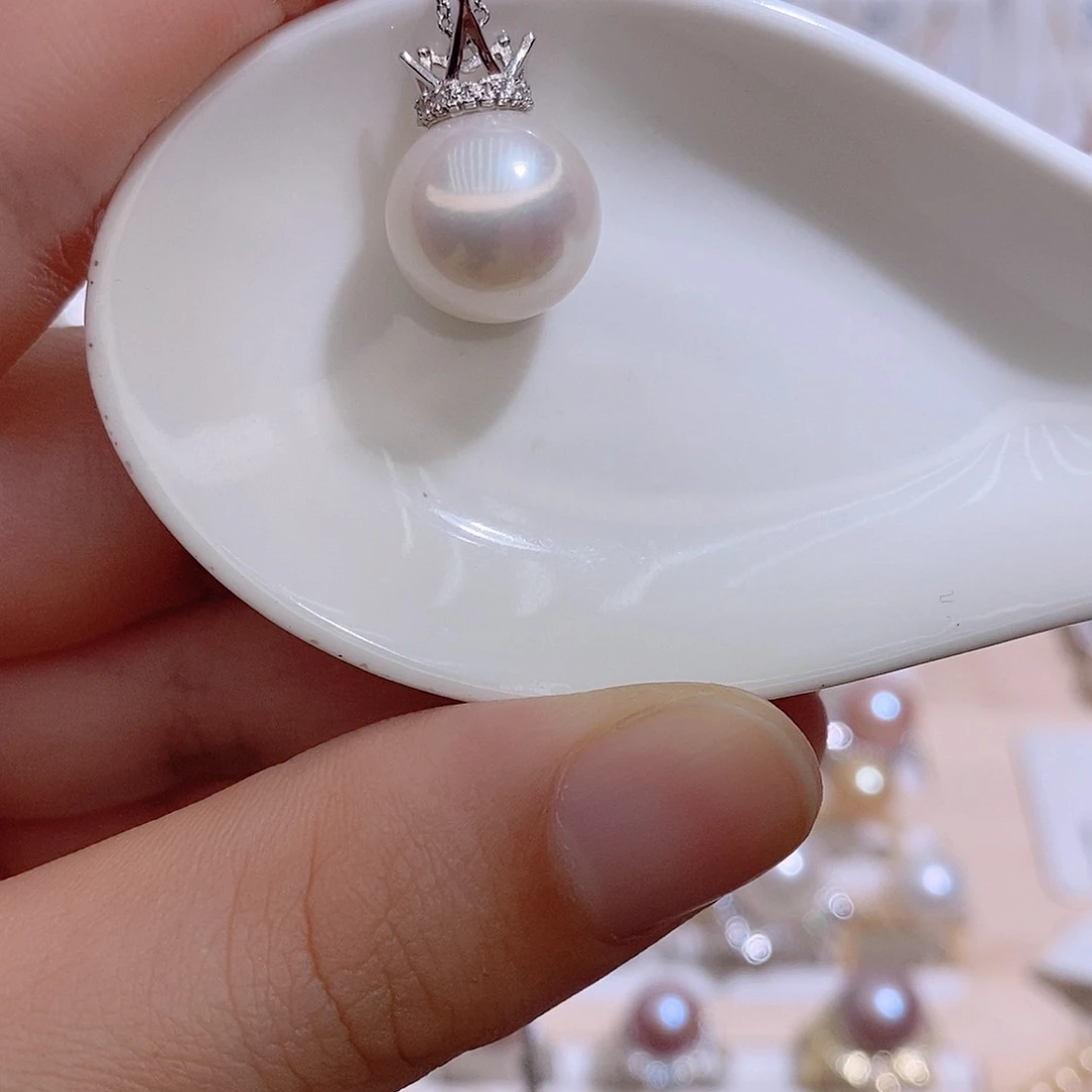 淡水珍珠颈饰银S925镶嵌12.5mm