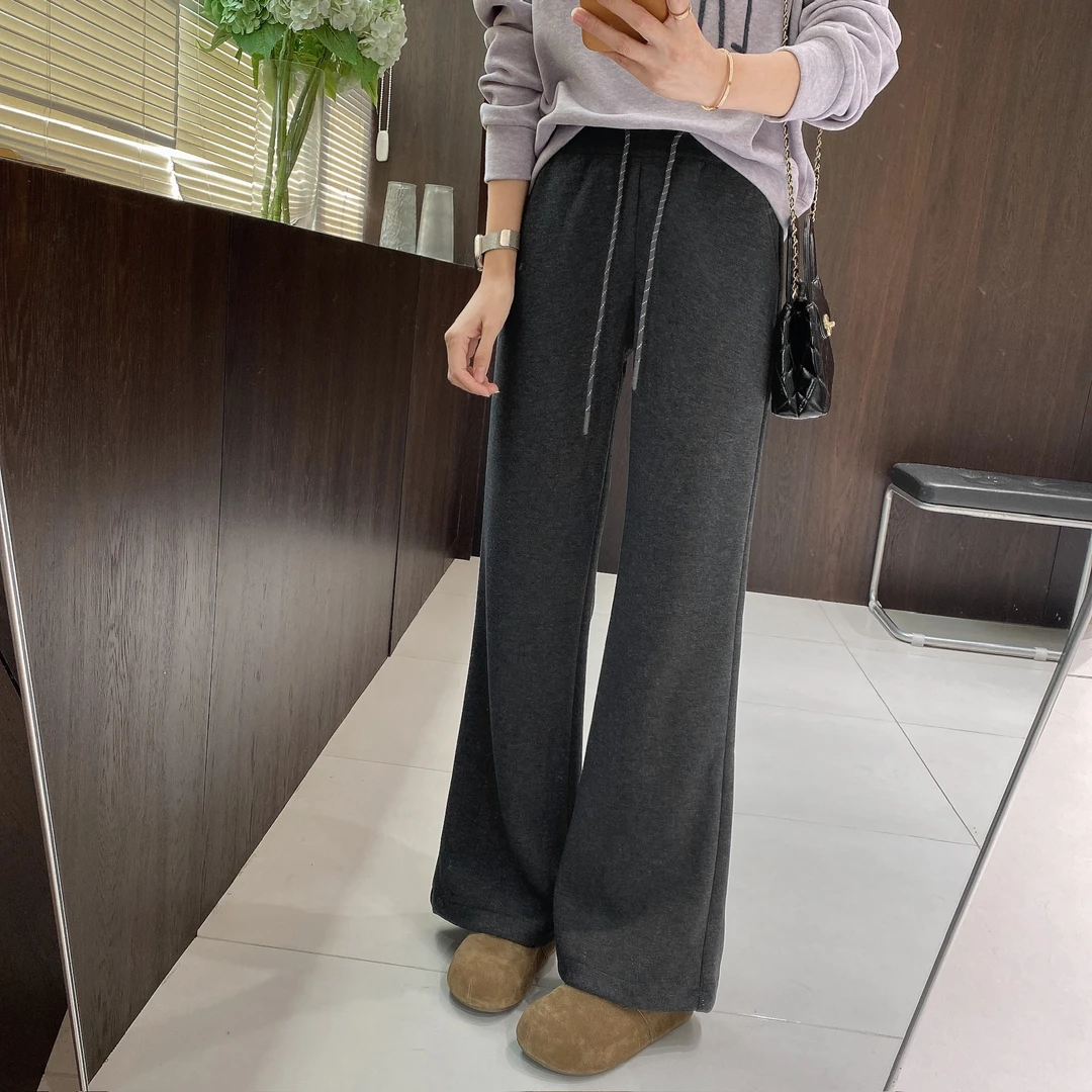 IMFLY金小金自制女装 休闲裤DYK2857秋冬抽绳显瘦微喇休闲长裤