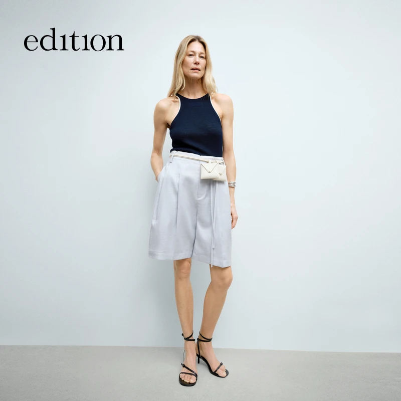 【商场同款】edition2025春季新款拼接双腰头西装短裤#EBE1SOT001