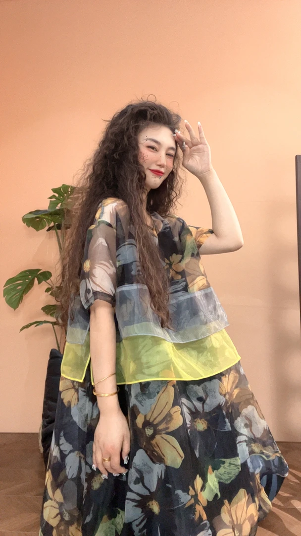 museguhui/木色古汇1060#拼色休闲百搭气质显瘦两件套连衣裙